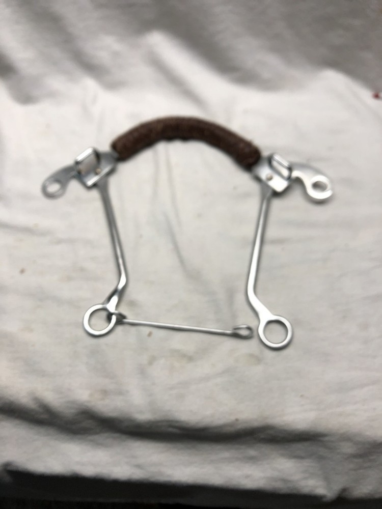 Western Mechanical Hackamore Bit with Braided Leather Noseband 8 » Shank
