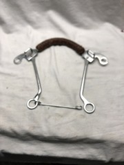 Western Mechanical Hackamore Bit with Braided Leather Noseband 8 » Shank