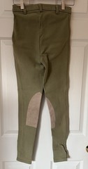 DEVON AIRE Sage Green & Tan riding breeches 26 Long *EUC* Stretch