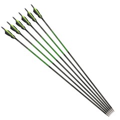 12X 30″ Pure Carbon Arrows Spine300 500 Natural Feathers ID6.2mm Hunting Target