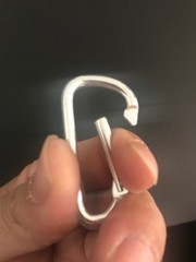 Lot 2″ Silver 50/100 Pcs D Shape Aluminum Carabiner Spring Belt Clip Key Chain
