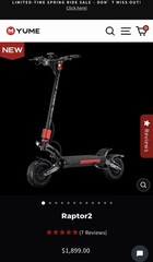 YUME RAPTOR 2 50MPH 🔥 Brand New + Gift Set + Warranty + Throttle Kit