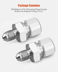 3AN Male to 3/8-24 3/16″ Inverted Flare Female Brake Line Adapter 3AN to 3/8-24