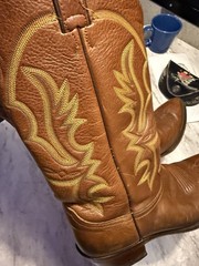 Vintage Justin 1470 Western Cowboy Boots Brown Leather Mens 8.5D US Ranch Rodeo