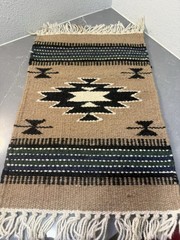 Hand Woven Wool Saddle Blanket Rug Navajo Southwest ~13×20” Decor