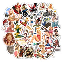 50Pcs Sexy Retro Girl Pin-up Women Sticker Bomb Pack Skateboard Laptop Decal Lot