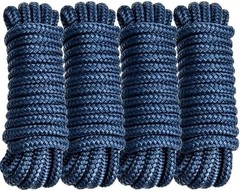 4 Pack 3/8″ x 15’ Boat Dock Lines for Boat & Pontoon, Premium Marine- Grade D…