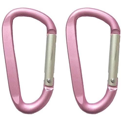 Large Carabiners Keychain 3″ Aluminum D Shape Premium Durable D-Ring 2pcs pink