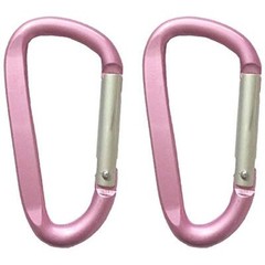 Large Carabiners Keychain 3″ Aluminum D Shape Premium Durable D-Ring 2pcs pink