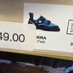 Evolv Kira Rock Climbing Shoes Womens 6.5 Teal Strap Rubber Bouldering