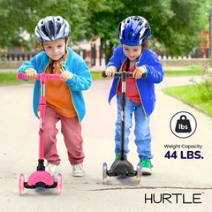 Hurtle Mini LED Light-up Wheels Kickboard Scooter for Kids – Ages 2-5 (Black)