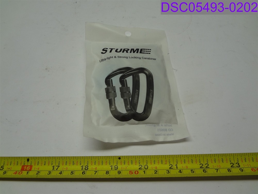 2-pack Sturme 12KN Carabiners 7075 Aircraft Aluminum 3″ l x 2″ w