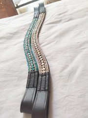 Leather 3 Row Crystal Browband for Horse With Free Shipping.