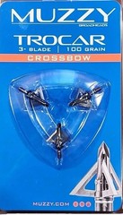 NEW Muzzy Trocar HBX Hybrid Crossbow 4 blade 100 Gr 3 Broadheads expandable