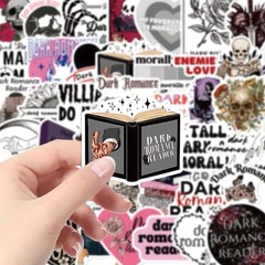 20Pcs Random Gothic Punk Dark Red Romance Skull Book Bookish Reading Stickers