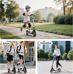 Scooters for Kids 8-12, Teens & Adults – Load 240 LBS, 8-Inch Wheels, Kick Scoot