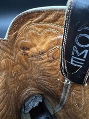 1950’s Acme cowboy boots size 8.5 D. Shorty black & turquoise eagle Inlay Rare!