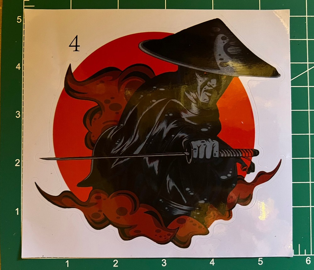 Ninja with Sword Sticker/Decal Approx Size 5”X 5” Glossy Finish, Self Adhesive