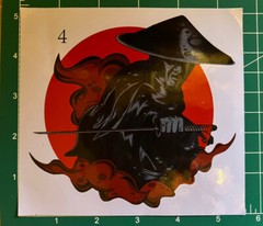Ninja with Sword Sticker/Decal Approx Size 5”X 5” Glossy Finish, Self Adhesive