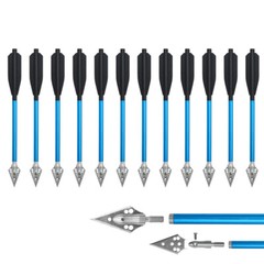 12Pcs 6.5″ Hunting Bolts Steel Tips Aluminium Arrows For Archery Mini Pistol Bow