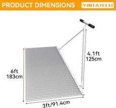3’X 6′ Heavy Duty Field Drag Mat for Baseball & Softball, Landscape Leveling Ste