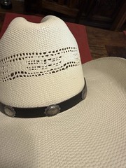 Native American Sterling Silver Concho Style Hat Band