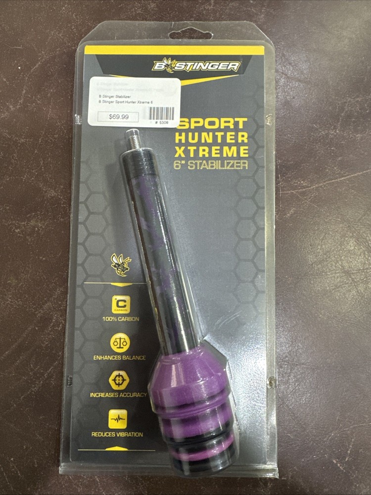 Bee Stinger SPHXN06MB 6in Sport Hunter Xtreme Stabilizer-Matte Black & Purple