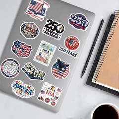 50-200Pcs 250th Anniversary Sticker USA 250 Years of Freedom Anniversary