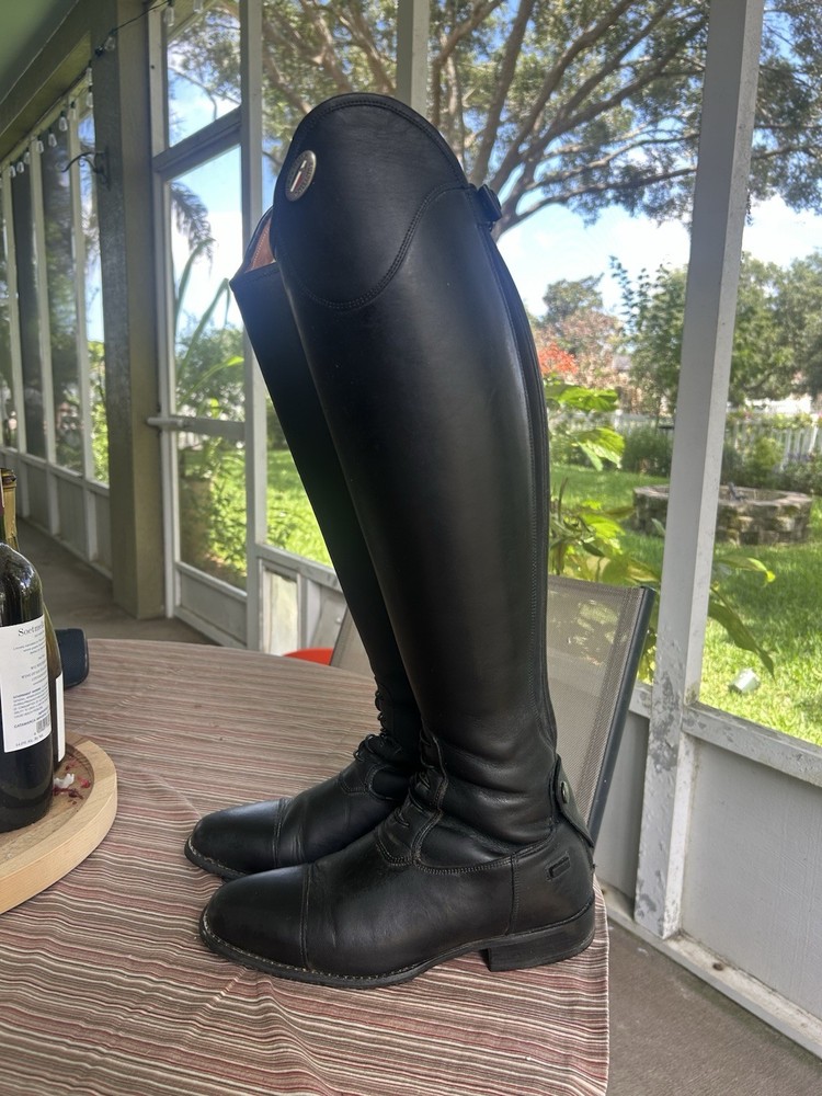 DeNiroBootCo Salento/2 Women’s Tall Riding Boots Black Leather US 38