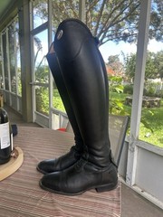 DeNiroBootCo Salento/2 Women’s Tall Riding Boots Black Leather US 38