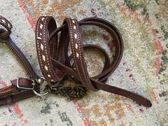 Vintage Buckstitched Leather Halter & Matching Lead FREE SHIPPING