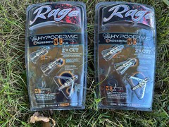 2 packs Rage Cross bow Hypodermic NC No Collar mechanical Broadheads 100 Grain