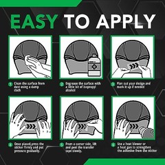 Chevron Hard Hat Reflective Stickers, 1″ Acyclic Adhesive Vinyl 1 pk Black