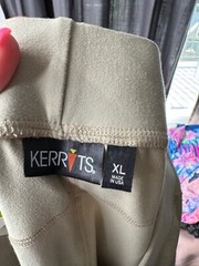 Kerrits Women’s Tan Flow Rise Knee Patch Equestrian Performance Tights XL NEW