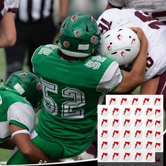 Jecery 200 Pcs 8 Sheets Football Helmet Stickers Hatchet Decals Red on Clear