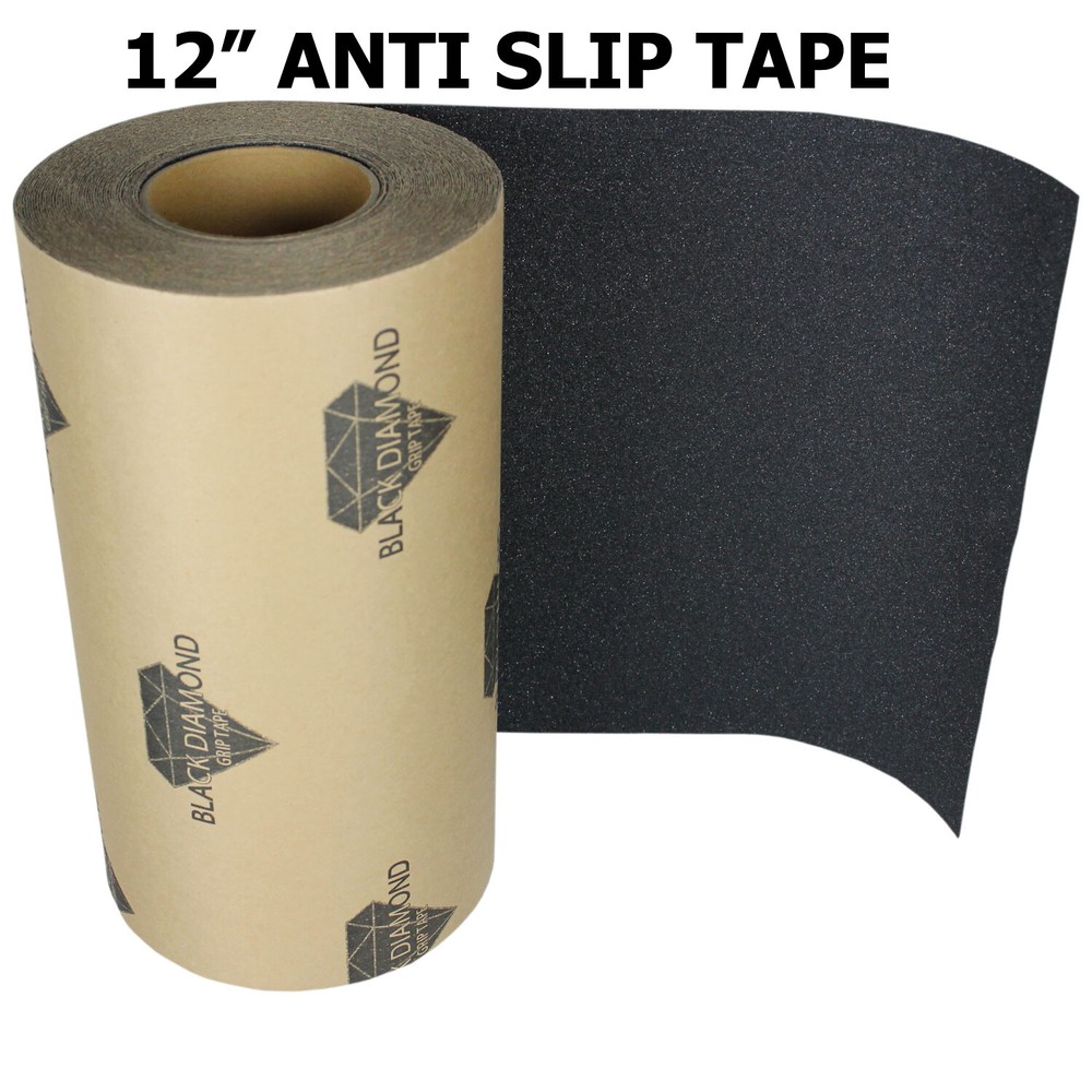 12″ x 10′ BLACK Roll Safety Non Skid Tape Anti Slip Tape Sticker Grip Safe Grit