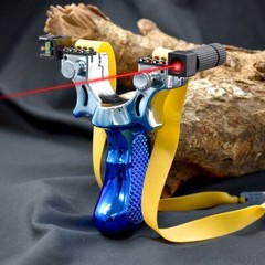 Hunting Professional Catapult Laser Slingshot With Rubber Aim Point Target NEW
