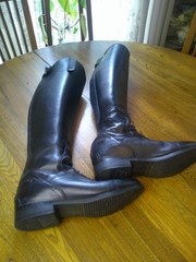 OVATION LADIES FLEX SPORT FIELD BOOT 7.5 REG CALF & BOOT BAG BOOT TREES EUC