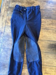 Turnier Riding Britches Unisex Kids Navy Blue Stretch Size 34 Zip & Button