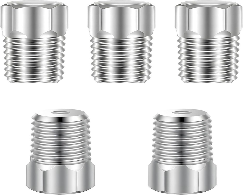 5 Pcs 1/8″ NPT Plug Outer Hex Head Thread Pipe Plug Fitting, 1/8″ NPT Male 304 S