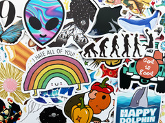 1000 Random Bulk Sticker Bomb Lot Fun Variety Pack Luggage Skateboard Decals