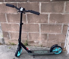 WAYPLUS Kick Scooter Foldable Teens Adults 240 LB Capacity Black Teal Used 8”