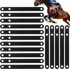 16 Pcs Black Rubber Spur Keeper Heel Straps Adjustable Single Ply Boot Straps fo