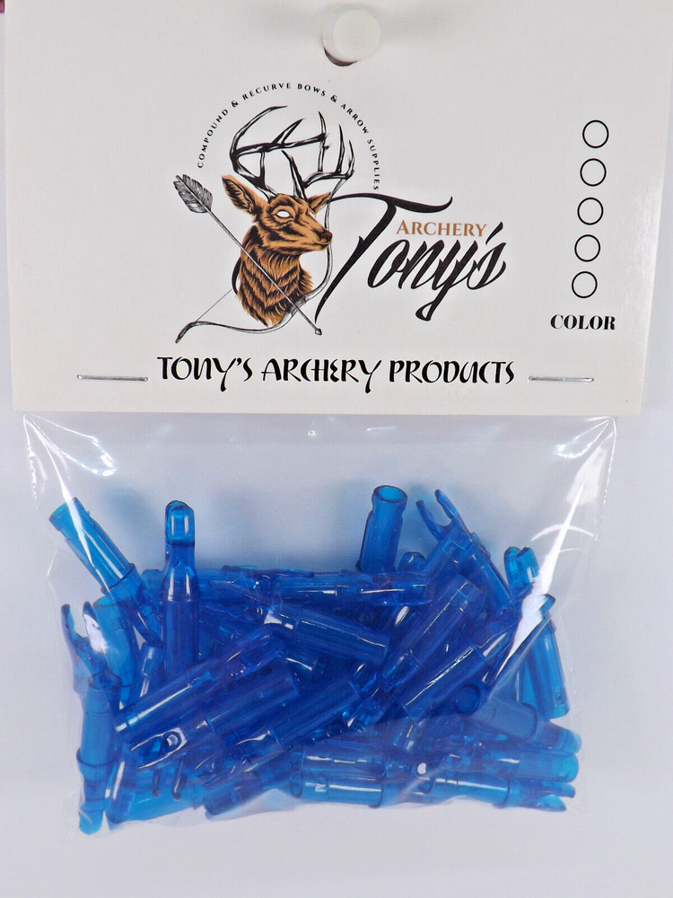Archery Nocks 6.2mm/0.246″ Transparent Royal Blue 50PK RBNKS69