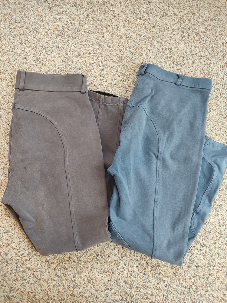 Riding Sport Dover Saddlery Women’s Size 30 Gray/Blue Knee Patch Riding Breeches