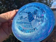 2018 Virginia States Blueberry Zing Swirl Rare Disc Golf (w/Frisbee Pin) #982