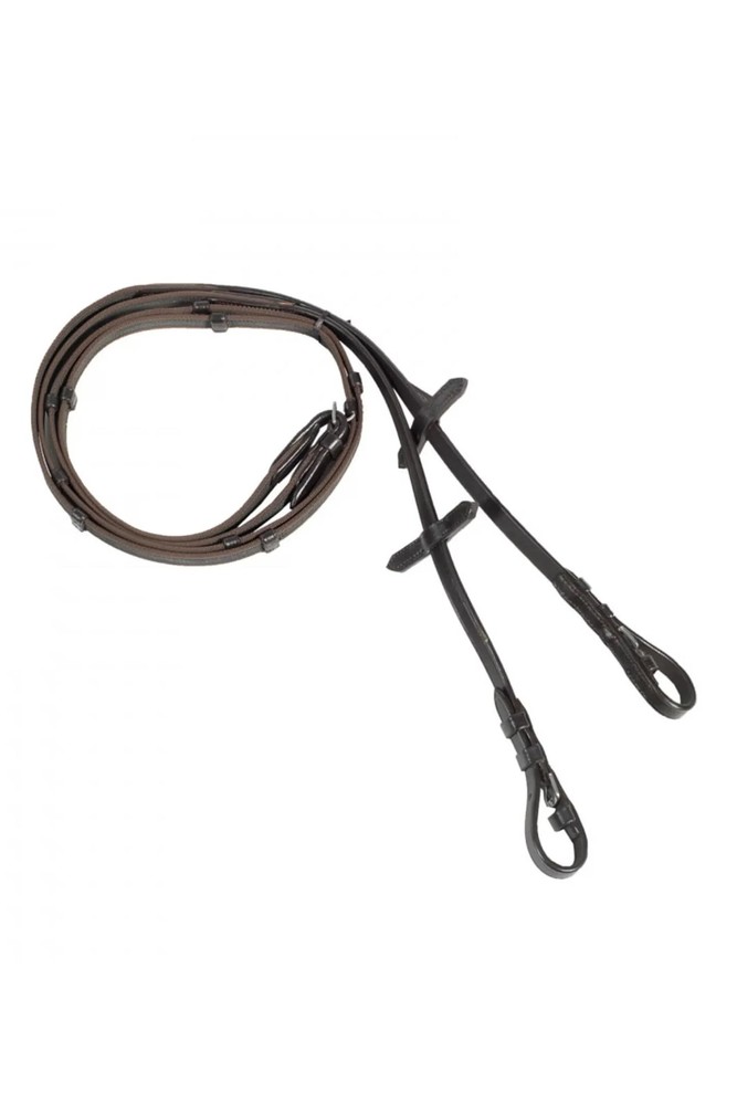 HORZE Slender Grippy Rubber-Intertwined Horseback Riding Web Reins