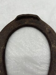 Pair of 2 Antique Vintage Pitching Horseshoes Marked 1 & 2 front & D back