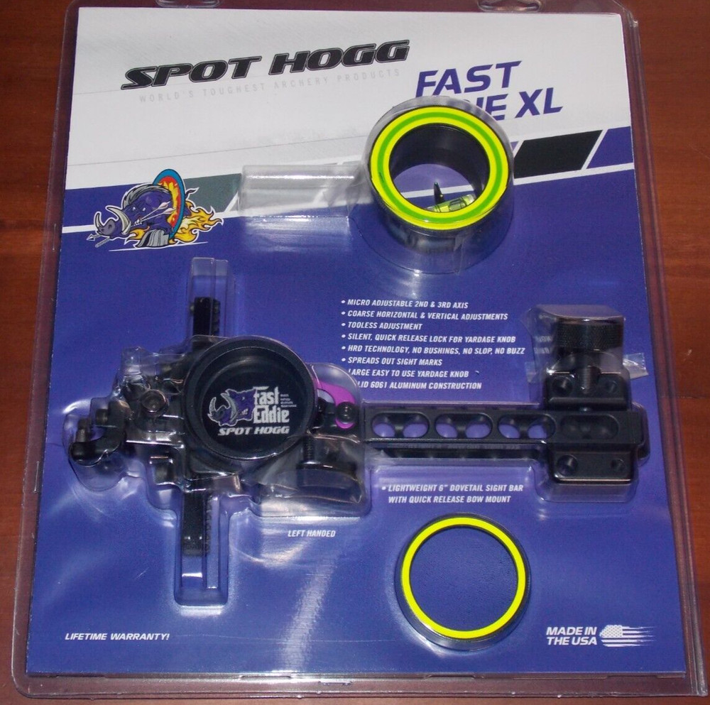 NEW SpotHogg Fast Eddie XL Double Pin Bow Sight- LEFT Hand .019 -2 Pin Spot Hogg