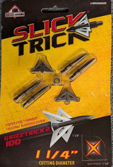 @NEW@ 4pk. Slick Trick GrizzTrick 2 100 Broadheads 1 1/8″ Cutting Diameter 4 Bld
